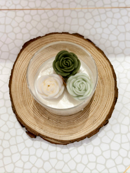 Roses sous bocal- Muguet