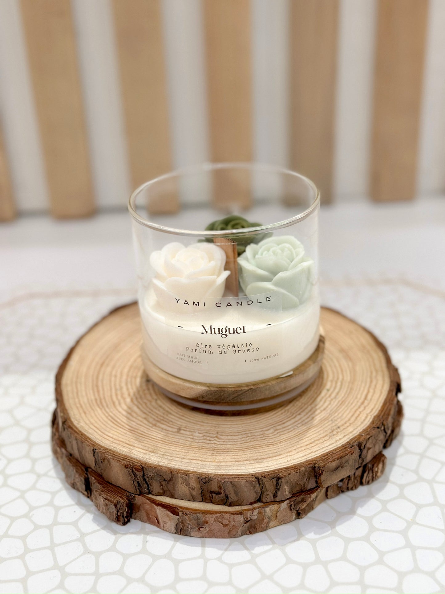 Roses sous bocal- Muguet
